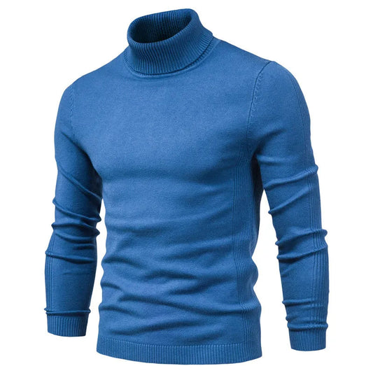Rollkragenpullover – schmal geschnittener Herren-Strickpullover mit hohem Kragen-Dunkelblau-S-Chaps Herrenmode