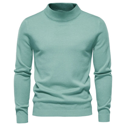 Rollkragenpullover – schmal geschnittener Herren-Strickpullover mit hohem Kragen-Lichtgroen-S-Chaps Herrenmode
