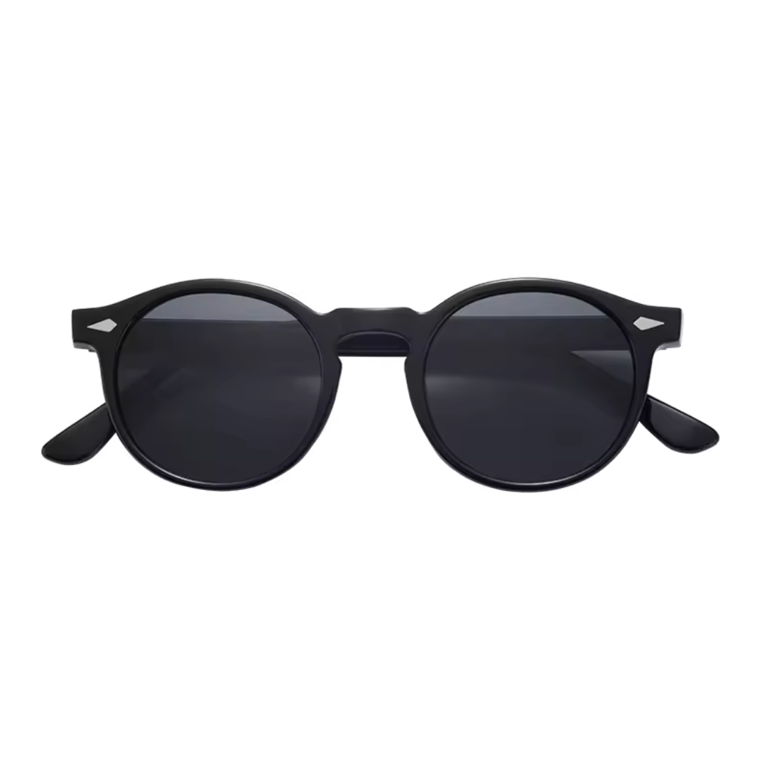 Runde Sonnenbrille – UV-Schutz für Männer, polarisiert, trendy-Schwarz-Chaps Herrenmode