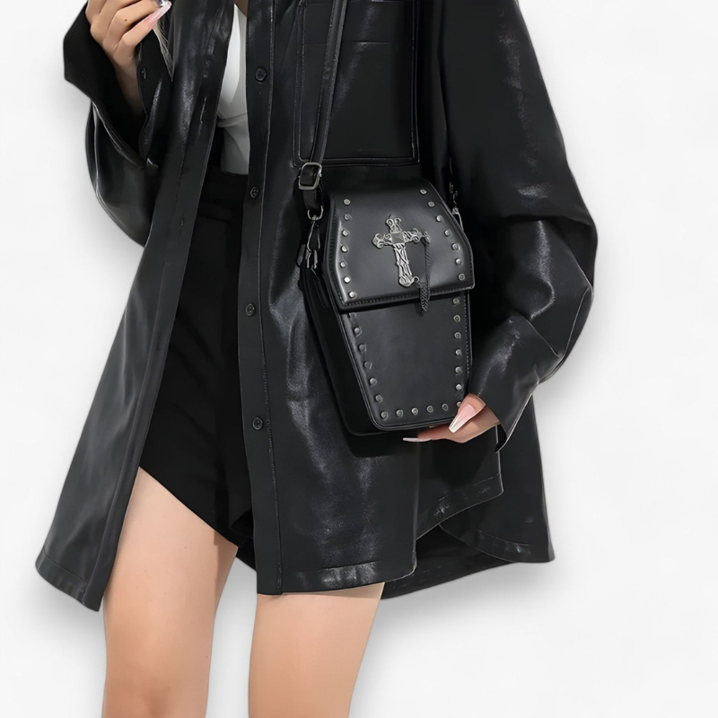 Sargtasche | Klein | Crossbody | Gothic Tasche | Halloween Tasche-Chaps Herrenmode