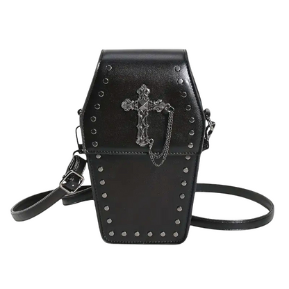 Sargtasche | Klein | Crossbody | Gothic Tasche | Halloween Tasche-Schwarz-Standard-Chaps Herrenmode
