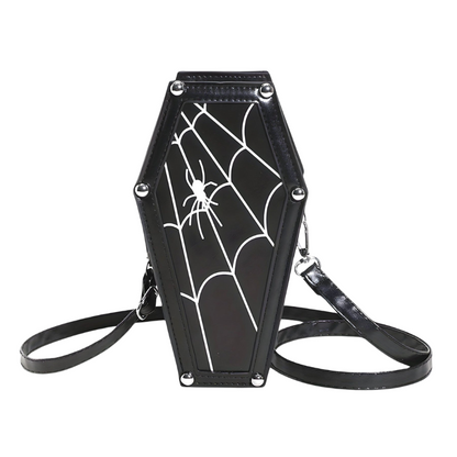 Sargtasche | Klein | Crossbody | Gothic Tasche | Halloween Tasche-Weiß-Standard-Chaps Herrenmode