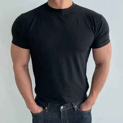 Schlichtes T-Shirt | Rundhalsausschnitt | Basic | T-Shirt mit Rundhalsausschnitt | Herren T-Shirt-Schwarz-M-Chaps Herrenmode