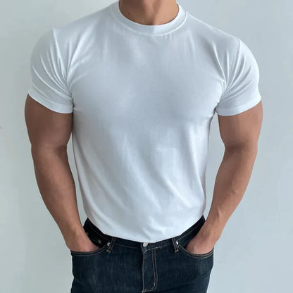 Schlichtes T-Shirt | Rundhalsausschnitt | Basic | T-Shirt mit Rundhalsausschnitt | Herren T-Shirt-Weiß-M-Chaps Herrenmode