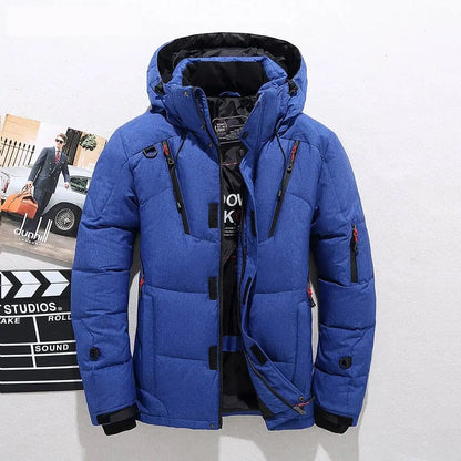 Schneejacke | Kapuzenjacke | Daunenjacke | Winterjacke für Herren-Blau-XS-Chaps Herrenmode