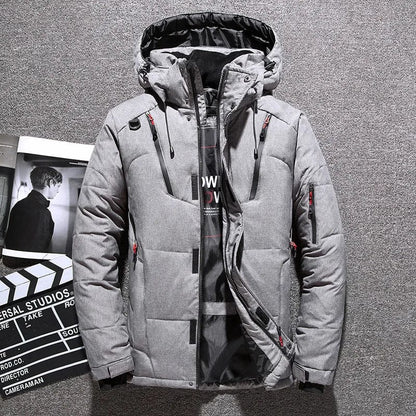 Schneejacke | Kapuzenjacke | Daunenjacke | Winterjacke für Herren-Grau-XS-Chaps Herrenmode