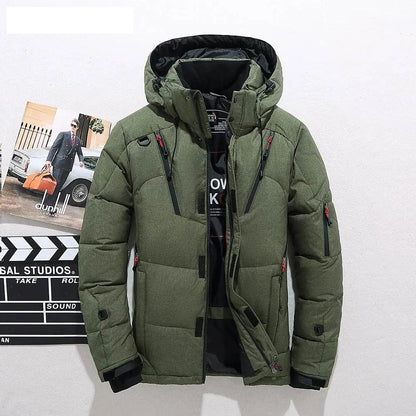 Schneejacke | Kapuzenjacke | Daunenjacke | Winterjacke für Herren-Grün-XS-Chaps Herrenmode