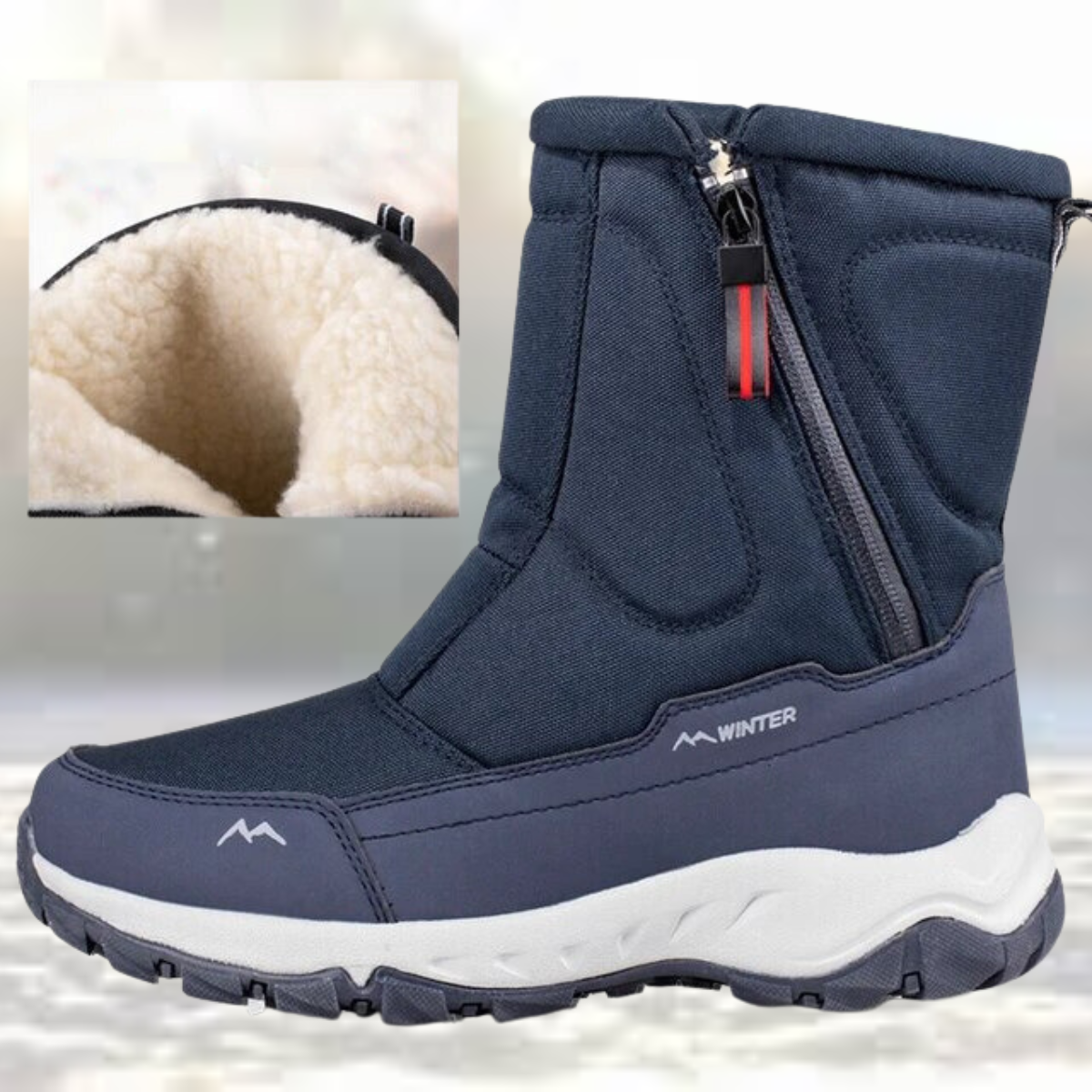 Schneestiefel – Mit Fell gefüttert – Rutschfest – Winterstiefel – Herrenstiefel-Blau-36-Chaps Herrenmode
