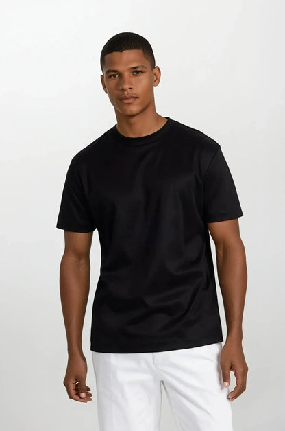 Schwarzes T-Shirt | Rundhalsausschnitt | Relaxed Fit | Schlichtes T-Shirt | Herren T-Shirt-Chaps Herrenmode
