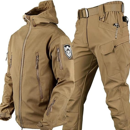 Set aus Jacke und Hose – taktische Outdoor-Jacke und Cargohose für Herren-Braun-S-Chaps Herrenmode
