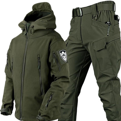 Set aus Jacke und Hose – taktische Outdoor-Jacke und Cargohose für Herren-Grün-S-Chaps Herrenmode