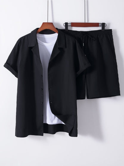 Shirt und Shorts Set | Kurzarm | Co-Ord | Zweiteiliges Set | Herren Sommer Sets-Chaps Herrenmode