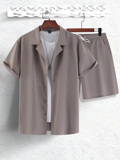 Shirt und Shorts Set | Kurzarm | Co-Ord | Zweiteiliges Set | Herren Sommer Sets-Chaps Herrenmode