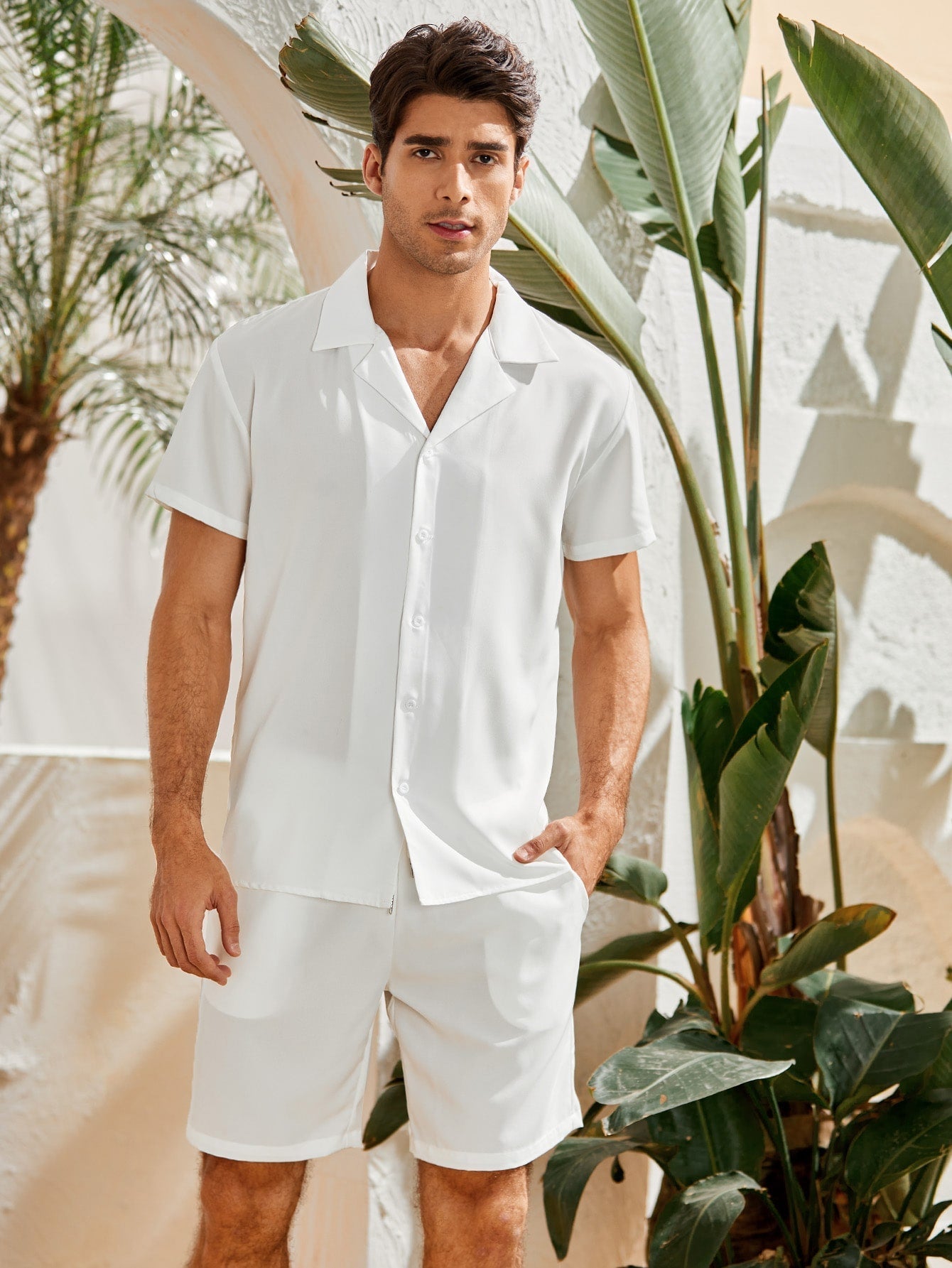 Shirt und Shorts Set | Kurzarm | Co-Ord | Zweiteiliges Set | Herren Sommer Sets-Chaps Herrenmode