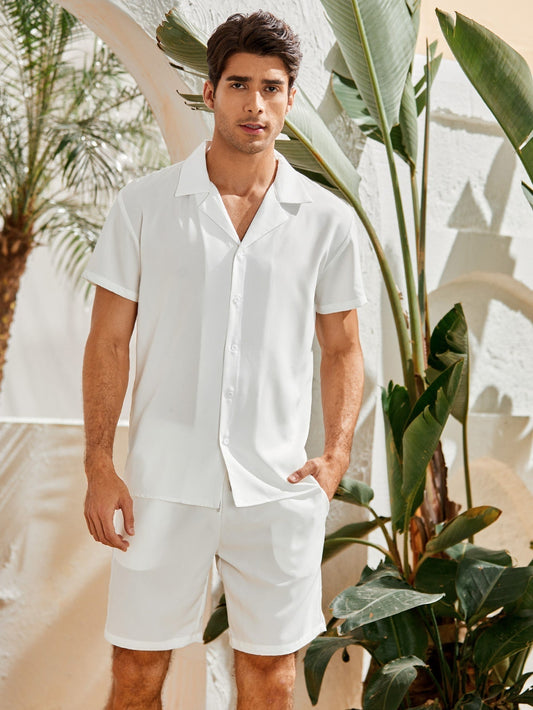Shirt und Shorts Set | Kurzarm | Co-Ord | Zweiteiliges Set | Herren Sommer Sets-Chaps Herrenmode