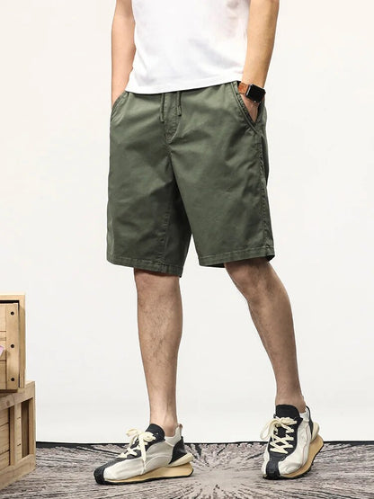 Shorts für Männer - Kordelzug - Lang - Freizeitshorts - Sommershorts-Armeegrün-28-Chaps Herrenmode