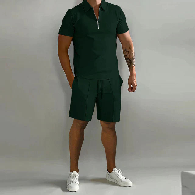 Shorts und T-Shirt-Set | Polo | Kurzarm | Zweiteiliges Set | Sommer-Set für Männer-Chaps Herrenmode