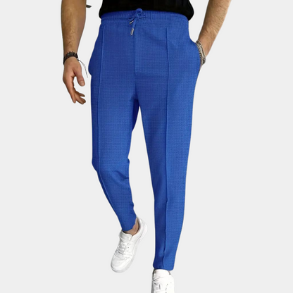 Skinny Sweatpants für Männer - Elastische Taille - Slim Fit - Freizeithosen - Herrenhosen-Blau-S-Chaps Herrenmode