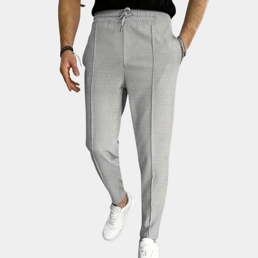 Skinny Sweatpants für Männer - Elastische Taille - Slim Fit - Freizeithosen - Herrenhosen-Grau-S-Chaps Herrenmode