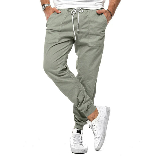 Slim Fit Jogger - Herren Casual Drawstring Elastische Knöchelhosen-Grün-XS-Chaps Herrenmode