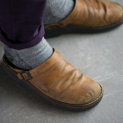 Slipper - Leder - Orthopädische Schuhe - Pantoletten - Herrenschuhe-Chaps Herrenmode