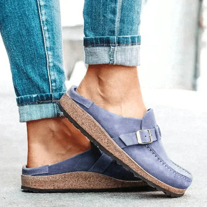 Slipper Schuhe - Flach - Wildleder - Slipper Sandalen - Clogs für Frauen-Chaps Herrenmode