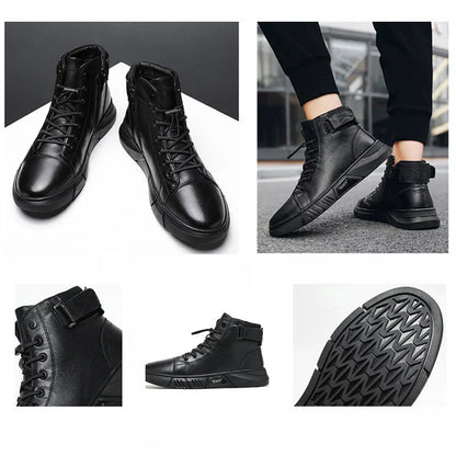 Sneaker-Stiefel – Schwarz – Reißverschluss – Hohe Sneakers – Herrenschuhe-Chaps Herrenmode