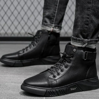 Sneaker-Stiefel – Schwarz – Reißverschluss – Hohe Sneakers – Herrenschuhe-Chaps Herrenmode