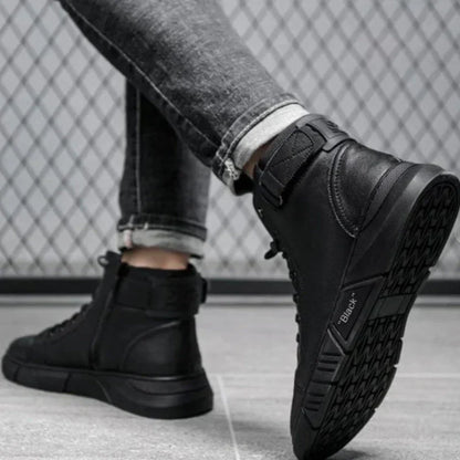 Sneaker-Stiefel – Schwarz – Reißverschluss – Hohe Sneakers – Herrenschuhe-Chaps Herrenmode