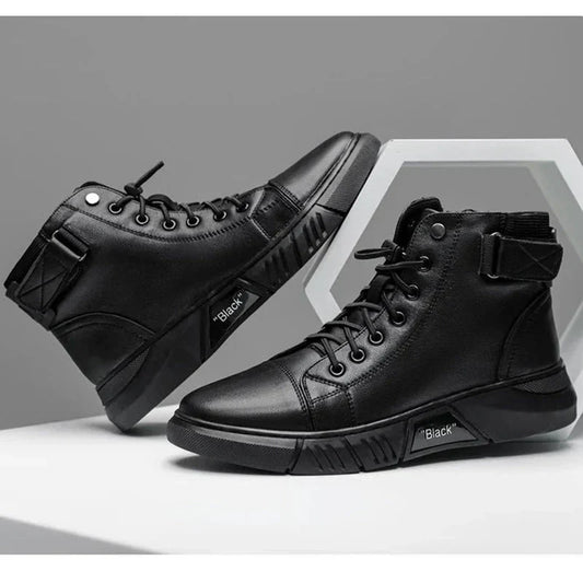 Sneaker-Stiefel – Schwarz – Reißverschluss – Hohe Sneakers – Herrenschuhe-Chaps Herrenmode
