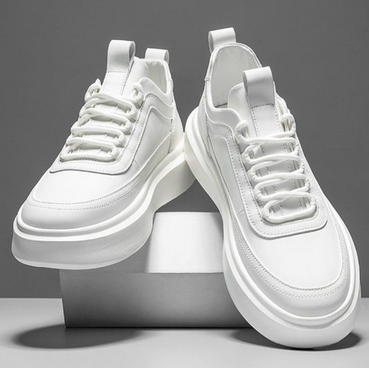 Sneakers – Weiß – Schnürschuhe – Wanderschuhe – Herrenschuhe-Weiß-38-Chaps Herrenmode