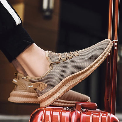 Sneakers zum Hineinschlüpfen – Mesh – orthopädisch – Herrenschuhe – Sportschuhe-Braun-39-Chaps Herrenmode