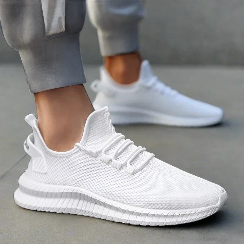 Sneakers zum Hineinschlüpfen – Mesh – orthopädisch – Herrenschuhe – Sportschuhe-Weiß-39-Chaps Herrenmode