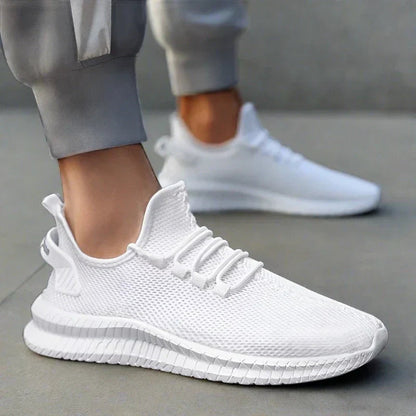 Sneakers zum Hineinschlüpfen – Mesh – orthopädisch – Herrenschuhe – Sportschuhe-Weiß-39-Chaps Herrenmode