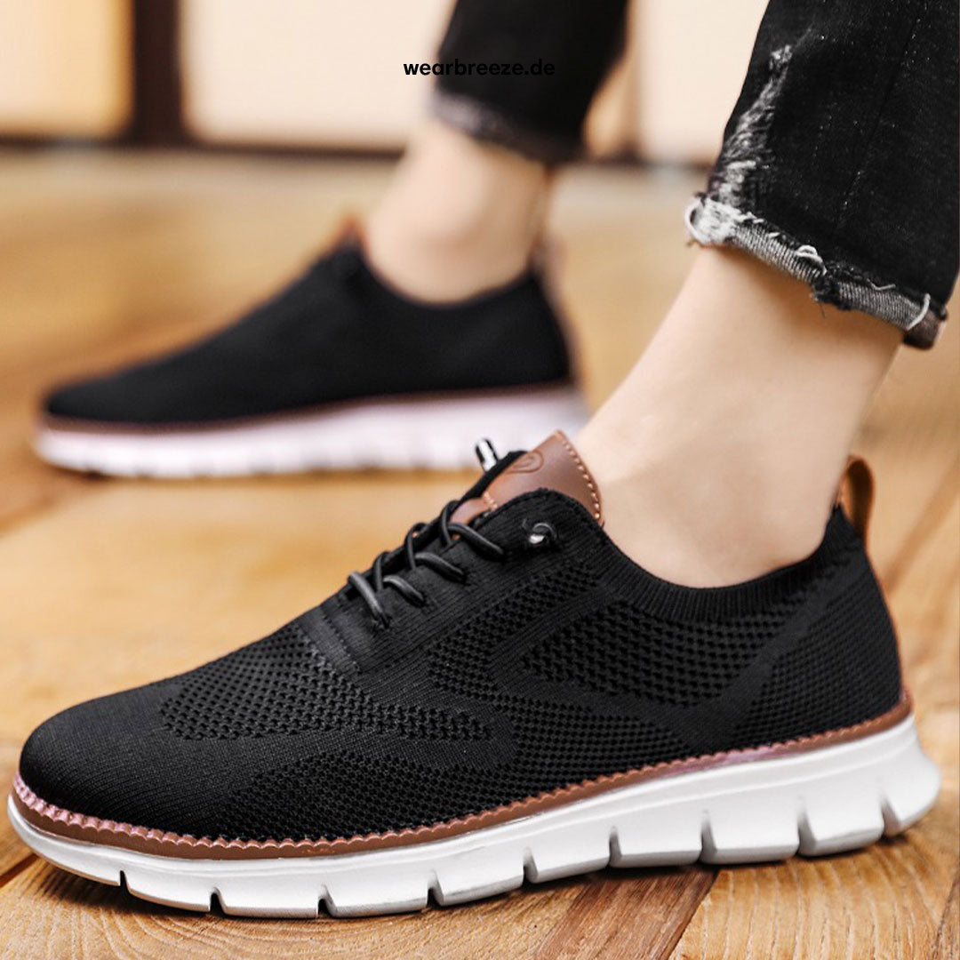 Sneakers zum Hineinschlüpfen – bequem – nahtlos – Sneakers aus Mesh – Herrenschuhe-Schwarz-37-Chaps Herrenmode