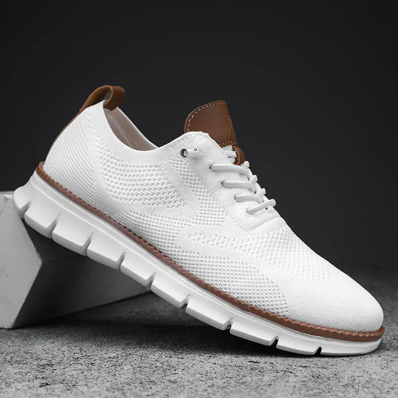 Sneakers zum Hineinschlüpfen – bequem – nahtlos – Sneakers aus Mesh – Herrenschuhe-Weiß-37-Chaps Herrenmode