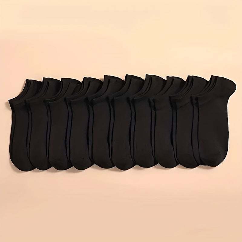 Söckchen – Unisex-Socken, bequem, mit niedrigem Schaft, 1 Paar-10 Paare Schwarz-Einheitsgröße-Chaps Herrenmode