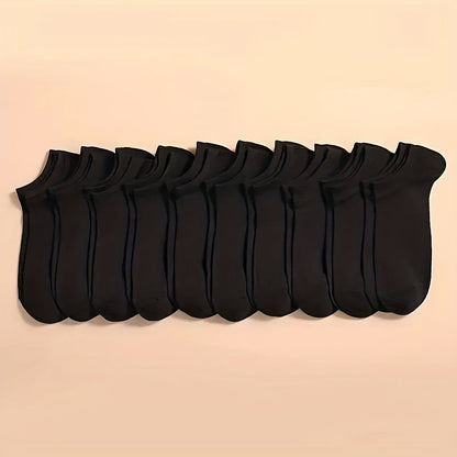 Söckchen – Unisex-Socken, bequem, mit niedrigem Schaft, 1 Paar-10 Paare Schwarz-Einheitsgröße-Chaps Herrenmode