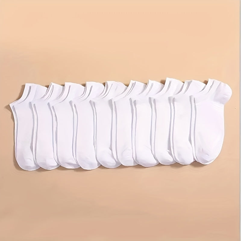 Söckchen – Unisex-Socken, bequem, mit niedrigem Schaft, 1 Paar-10 Paare Weiß-Einheitsgröße-Chaps Herrenmode