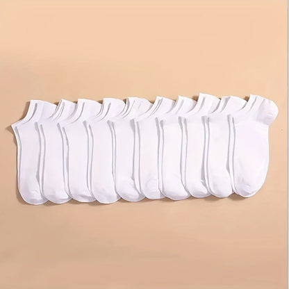 Söckchen – Unisex-Socken, bequem, mit niedrigem Schaft, 1 Paar-10 Paare Weiß-Einheitsgröße-Chaps Herrenmode