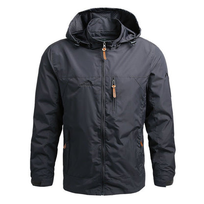 Softshell Jacke - Herren Kapuzenjacke Wasserdicht Outdoor Winddicht Jacke-Grau-S-Chaps Herrenmode