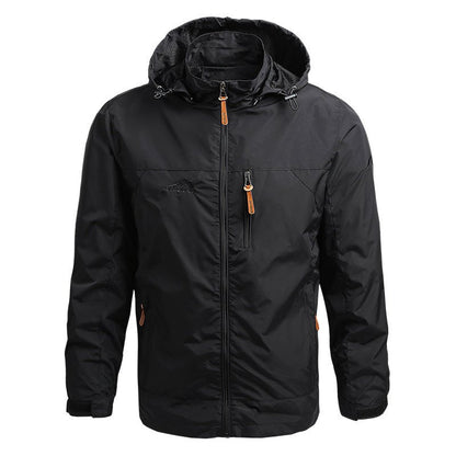 Softshell Jacke - Herren Kapuzenjacke Wasserdicht Outdoor Winddicht Jacke-Schwarz-S-Chaps Herrenmode