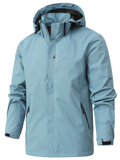 Softshelljacke | Mit Kapuze | Winddicht | Outdoorjacke | Herrenjacke-Himmelblau-M-Chaps Herrenmode