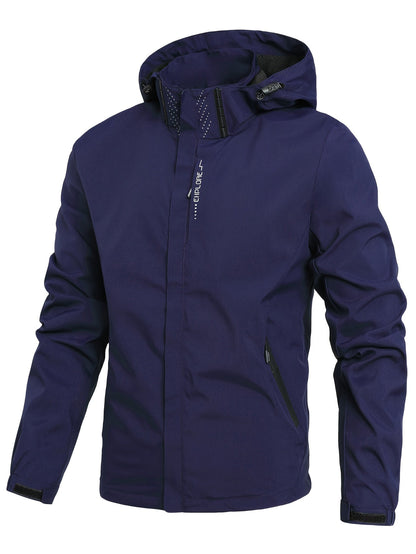 Softshelljacke | Mit Kapuze | Winddicht | Outdoorjacke | Herrenjacke-Marineblau-M-Chaps Herrenmode