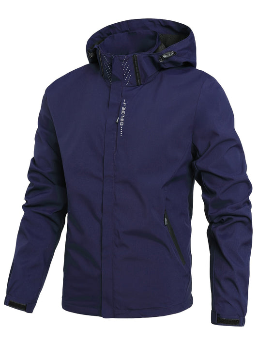 Softshelljacke | Mit Kapuze | Winddicht | Outdoorjacke | Herrenjacke-Marineblau-M-Chaps Herrenmode