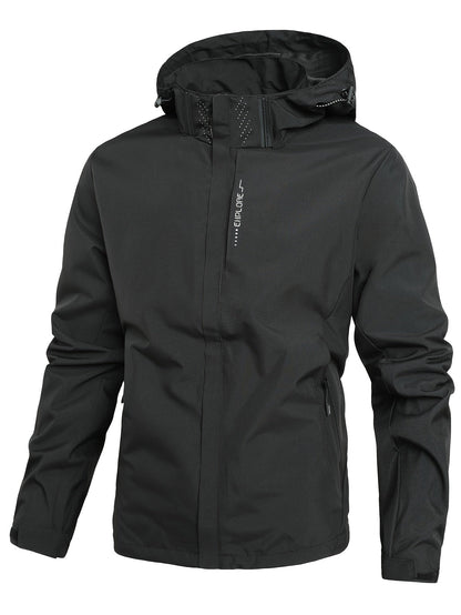 Softshelljacke | Mit Kapuze | Winddicht | Outdoorjacke | Herrenjacke-Schwarz-M-Chaps Herrenmode