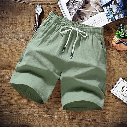 Sommer-Short - Herren-Shorts mit elastischer Taille und Kordelzug für den Strand-Grün-M-Chaps Herrenmode