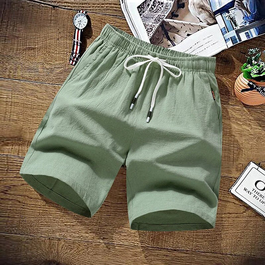 Sommer-Short - Herren-Shorts mit elastischer Taille und Kordelzug für den Strand-Grün-M-Chaps Herrenmode