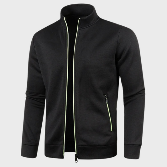 Sommer Strickjacke | Lässig | Reißverschlusstaschen | Sweatshirt mit Reißverschluss | Herrenjacke-Schwarz-M-Chaps Herrenmode