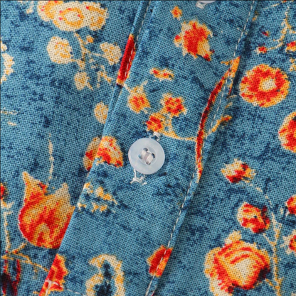 Sommerhemd – Herren-Freizeithemd mit Knöpfen und kurzen Ärmeln und Blumenmuster-Chaps Herrenmode
